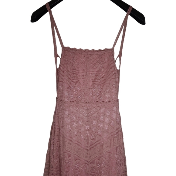 Lulus Beneath the Garden Arbor Dusty Rose Lace Maxi Dress Size Small - Picture 5 of 16